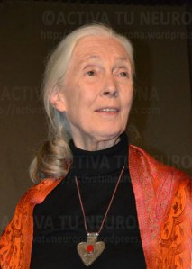 Jane Goodall en un instante de la visita. Credit: Activatuneurona