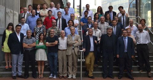 Algunos de los participantes en los encuentros Astrofísica-Empresa. Credit: ACTIVATUNEURONA Por parte de las Universidades: X. Barcons, M. J. Fernández Figueroa (UCM), B. Díaz, Á. Díaz (UAM), A. Sánchez-Lavega (UPV-EHU), J. I. González Serrano (Universidad de Cantabria-IFCA), F. Figueras (ICC-UB), B. Ruiz Cobo (IAC/ Departamento Astrofísica ULL), C. Cid (Universidad de Alcalá). Representantes de las empresas: J. Juez (Cluster Hegan), V. Ruiz Díaz-Araque (ESAC, ISDEFE), M. Sánchez Portal (ESAC ISDEFE), J. M. Casalta (NTE-SENER), Miguel Ángel Molina (GMV), E. Ojero (SERCO), S. Gilliland, J. Luzarraga (CRYOVAC), G. Murga (IDOM), L. Sabau y T. Belenguer (INTA), M. A. Carrera (AVS), A. Gálvez (ESA), J. Marcos (Tecnalia).