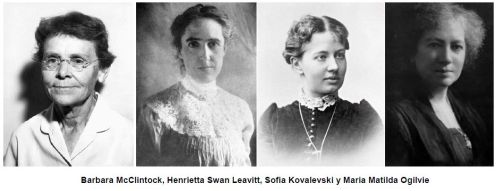 0_Barbara McClintock, Hernietta Swan Leavitt, Sofia Kovalevski Y Maria Matilda Ogilvie