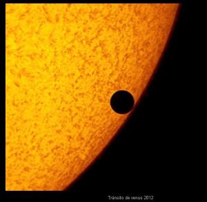 Tránsito de Venus en 2012. Foto: http://www.saros.org